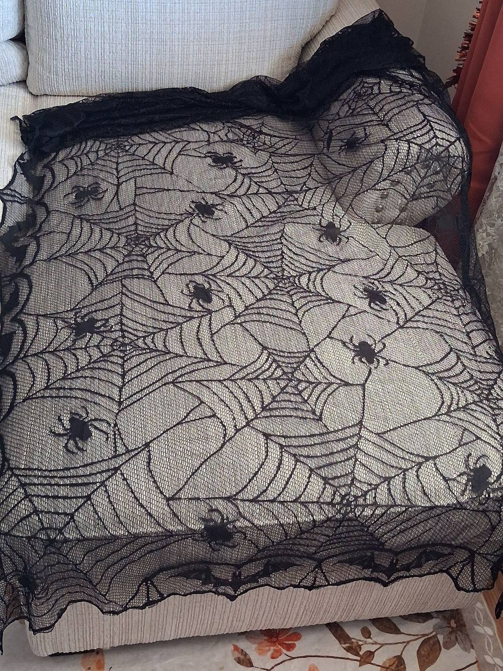 Black Spider Web Tablecloth